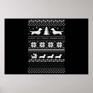 Affiche Noël des Dachshunds
