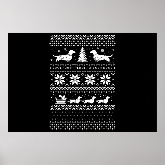 Affiche Noël des Dachshunds (Devant)