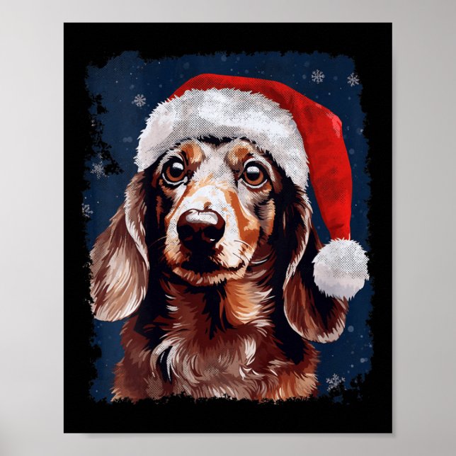 Affiche Noël des femmes Noël Dachshund (Devant)