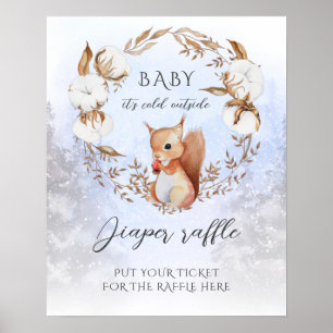 Affiche Noël d'hiver Il fait froid à l'extérieur du Baby s