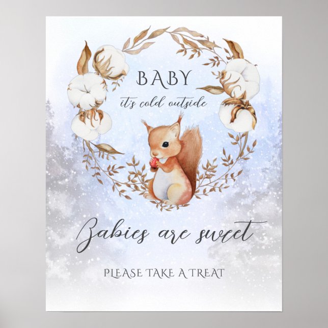 Affiche Noël d'hiver Il fait froid dehors Baby shower Pos (Devant)