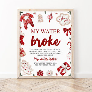 Affiche Noël d'hiver My Water Broke Baby shower Jeu