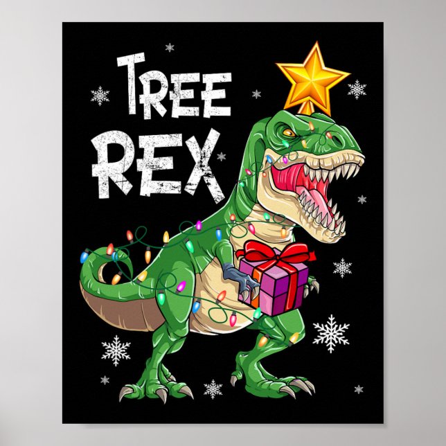 Affiche Noël Dinosaure Arbre Rex Pajamas Hommes Garçons En (Devant)