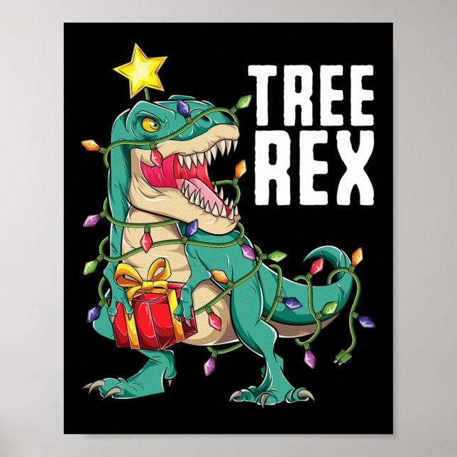 Affiche Noël Dinosaure Arbre Rex Trex Pajamas Hommes Garço (Devant)