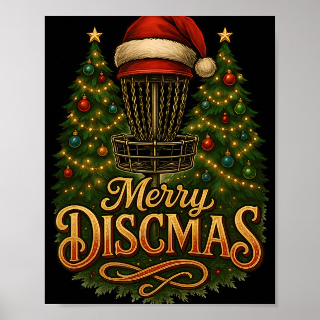 Affiche Noël Disc Golf Joyeux Discmas  (Devant)