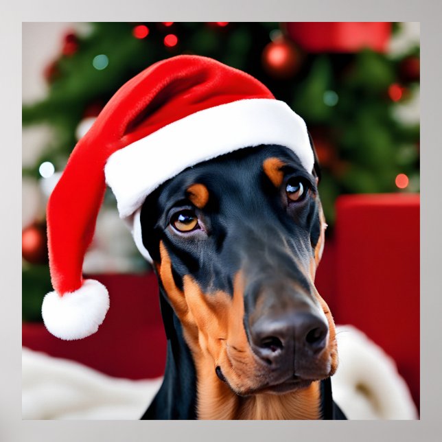 Affiche Noël Doberman (Devant)