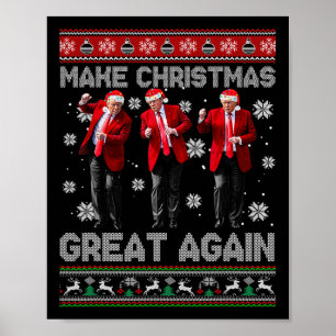 Affiche Noël Donald Trump Président 2024 Dancing Funn