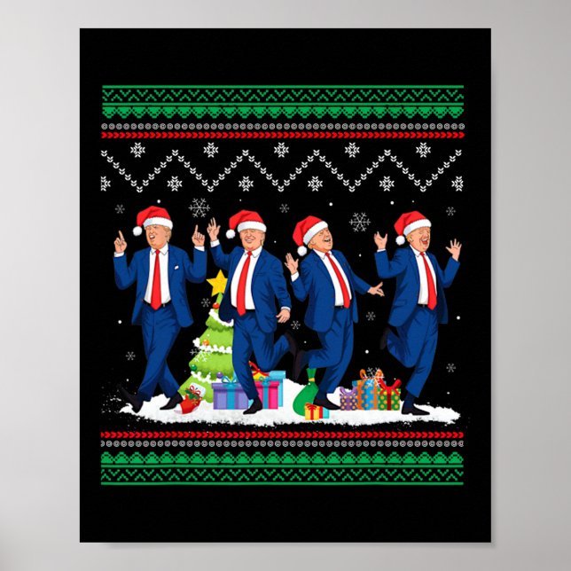 Affiche Noël Donald Trump Président 2024 Dancing Funn (Devant)
