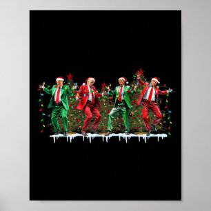 Affiche Noël Donald Trump Président 2024 Dancing Funn