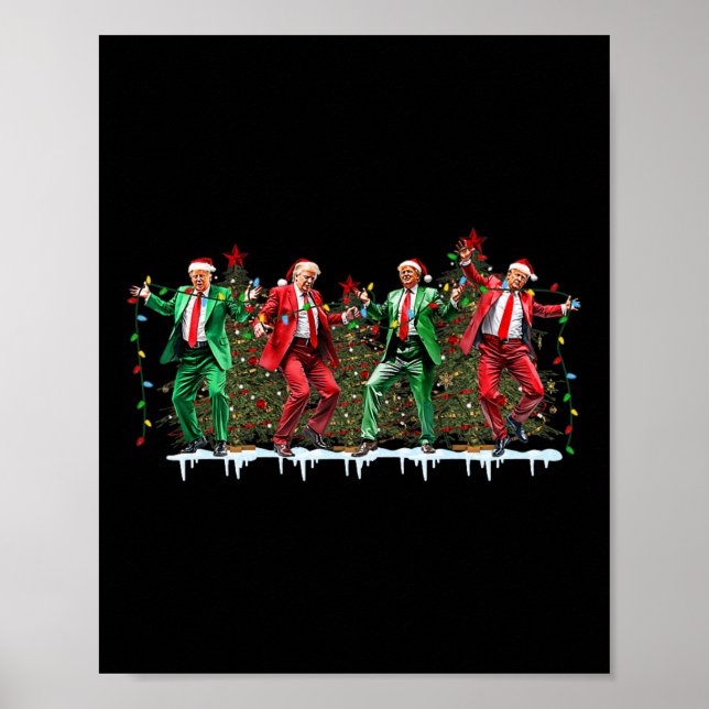 Affiche Noël Donald Trump Président 2024 Dancing Funn (Devant)