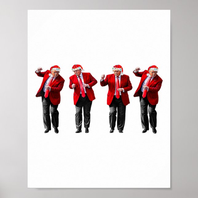 Affiche Noël Donald Trump Président 2024 Dancing Funn (Devant)
