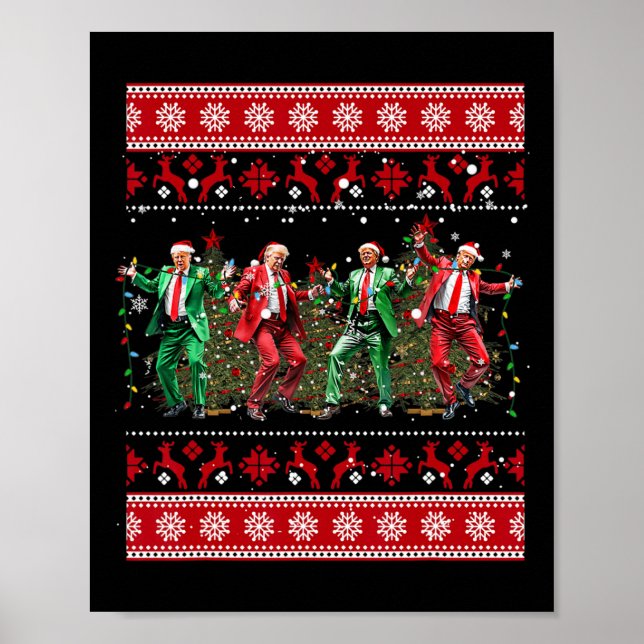 Affiche Noël Donald Trump Président 2024 Dancing Funn (Devant)