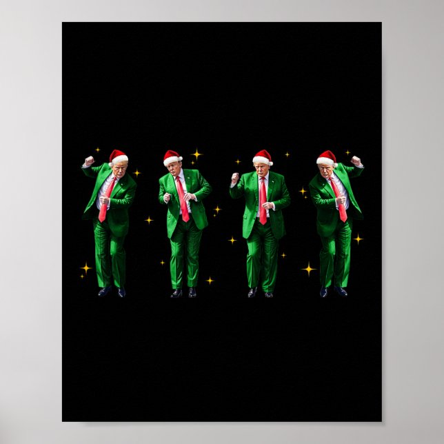 Affiche Noël Donald Trump Président 2024 Dancing Funn (Devant)