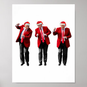 Affiche Noël Donald Trump Président 2024 Dancing Funn
