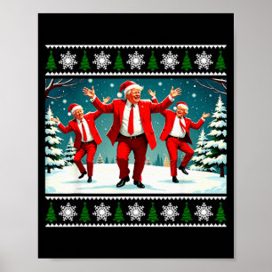 Affiche Noël Donald Trump Président 2024 Danse Drôle