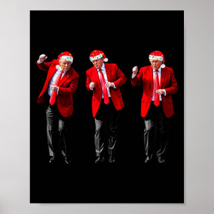 Affiche Noël Donald Trump Président 2024 Danse Drôle
