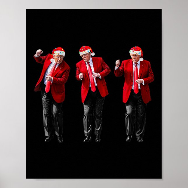 Affiche Noël Donald Trump Président Danse Drôle San (Devant)