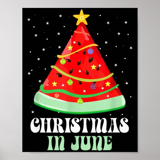 Affiche Noël drôle en juin _ arbre pastèque _ été (Devant)