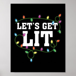 Affiche Noël Drôle Mignonne Faisons Lit Noël
