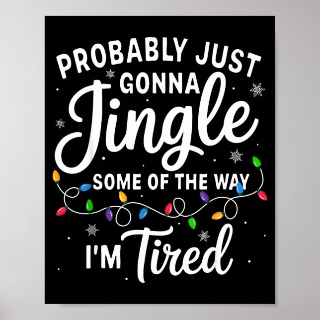 Affiche Noël drôle probablement tintinnabuler une partie d (Devant)