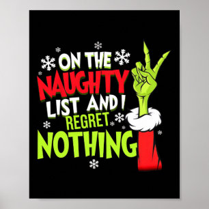 Affiche Noël drôle sur la liste des vilains et je regrette
