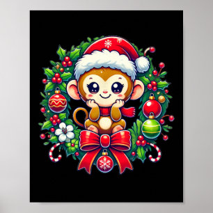 Affiche Noël du singe Noël Noël Noël