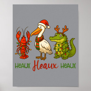 Affiche Noël Écrevisse du Sud Pélican Alligator