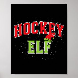Affiche Noël Elfe de hockey Famille Groupe correspondant X