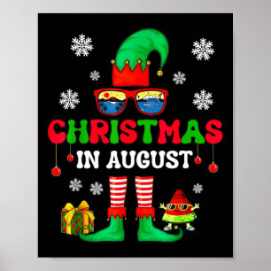 Affiche Noël En Août Drôle Elfe Pour Été Noël Hommes