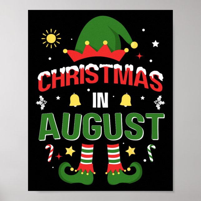 Affiche Noël En Août Drôle Elfe Pour Les Noël D'Été (Devant)