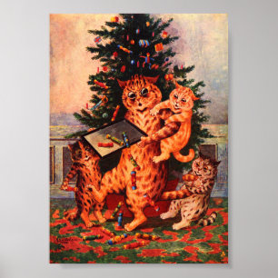 Affiche Noël en Catland Louis Wain