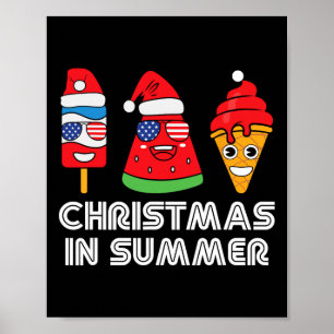 Affiche Noël en été Fête de Santa Claus Plage Été
