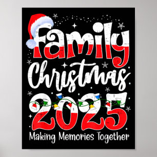 Affiche Noël en famille 2025 tenue de Noël assortie pour l