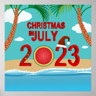 Affiche Noël en juillet 2023 Watermelon Beach