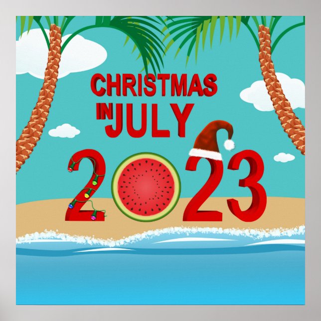 Affiche Noël en juillet 2023 Watermelon Beach (Devant)