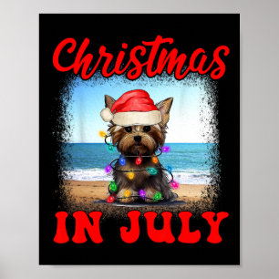 Affiche Noël en juillet amateur de chien Xmas drôle Yorkie