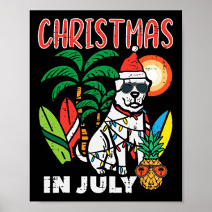 Affiche Noël En Juillet Amoureux De Chiens Plage Noël D'ét