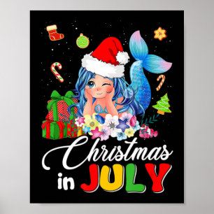 Affiche Noël En Juillet Anime Mermaid Santa Hat Sum