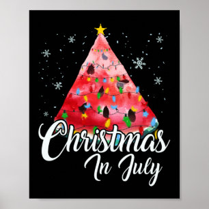Affiche Noël En Juillet Design Été Melon Noël
