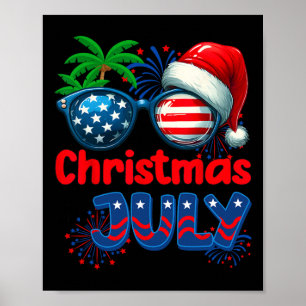 Affiche Noël en juillet Eté Plage Hawaï Santa Usa Fl
