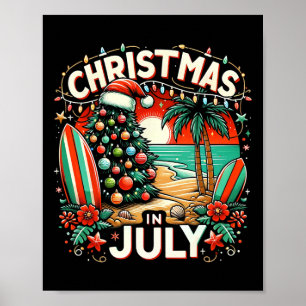 Affiche Noël En Juillet Été Plage vacances Noël