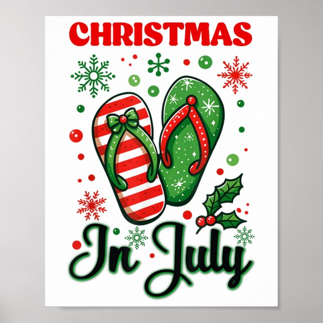 Affiche Noël En Juillet Flip Flops Xmas Flip Flops Summe (Devant)