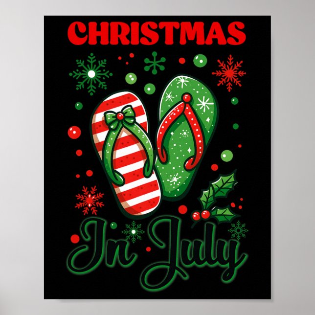 Affiche Noël En Juillet Flip Flops Xmas Flip Flops Summe (Devant)