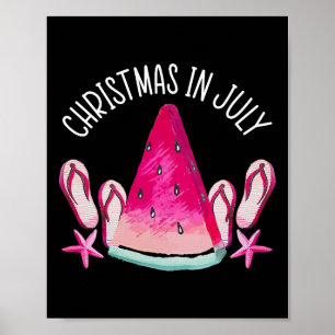 Affiche Noël en juillet Funny Summer Vacation Tropical G