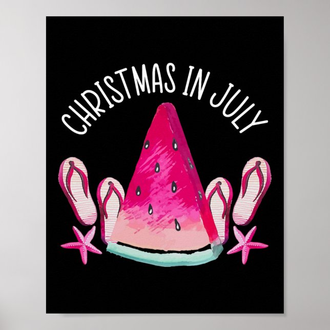 Affiche Noël en juillet Funny Summer Vacation Tropical G (Devant)