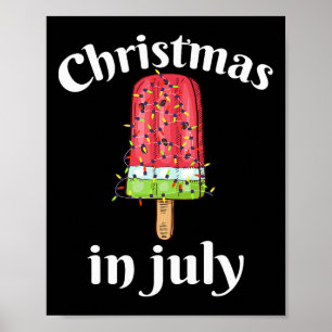 Affiche Noël en Juillet Glace Noël Arbre d'été