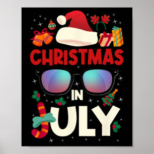 Affiche Noël en juillet Joyeux Noël Eté Drôle San