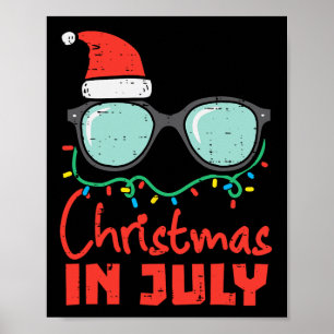 Affiche Noël en Juillet Lunettes de Vue Xmas Été Femmes Ho