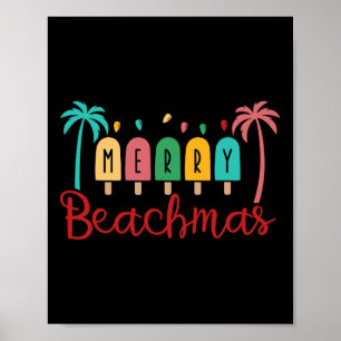 Affiche Noël en juillet Merry Beachmas Vacances d'été