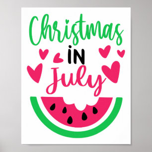 Affiche Noël en juillet Pastèque Arbre de Noël d'été Homme